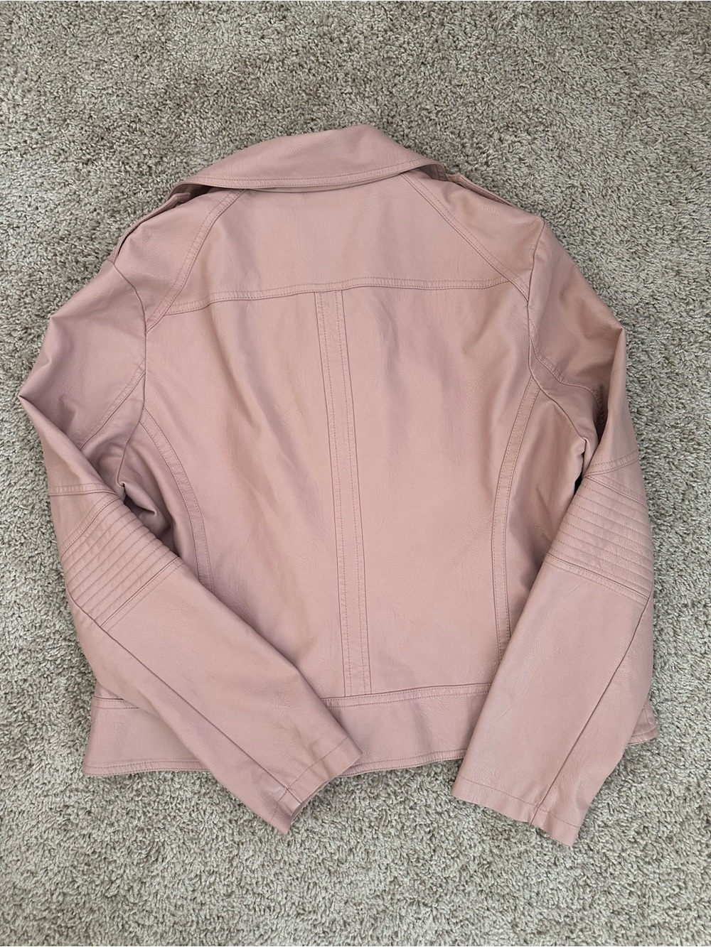 GUESS Blush Pink Faux Leather Moto Jacket - Picture 5 of 6